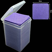 Серветки безворсові з перфорацією у пластиковому контейнері 5х5 см., 200 шт. в./уп Фіолетовий К