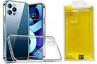 Противоударный чехол Baseus для Apple iPhone 12 Pro silicone case clear white прозрачный с защитными бортами