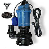 Фекальний насос FORWATER 2.5 кВт з ножем + шланг 20 м, металевий трос, зажими, хомут, рукавиці (комплект) гарантія 3 роки, фото 2