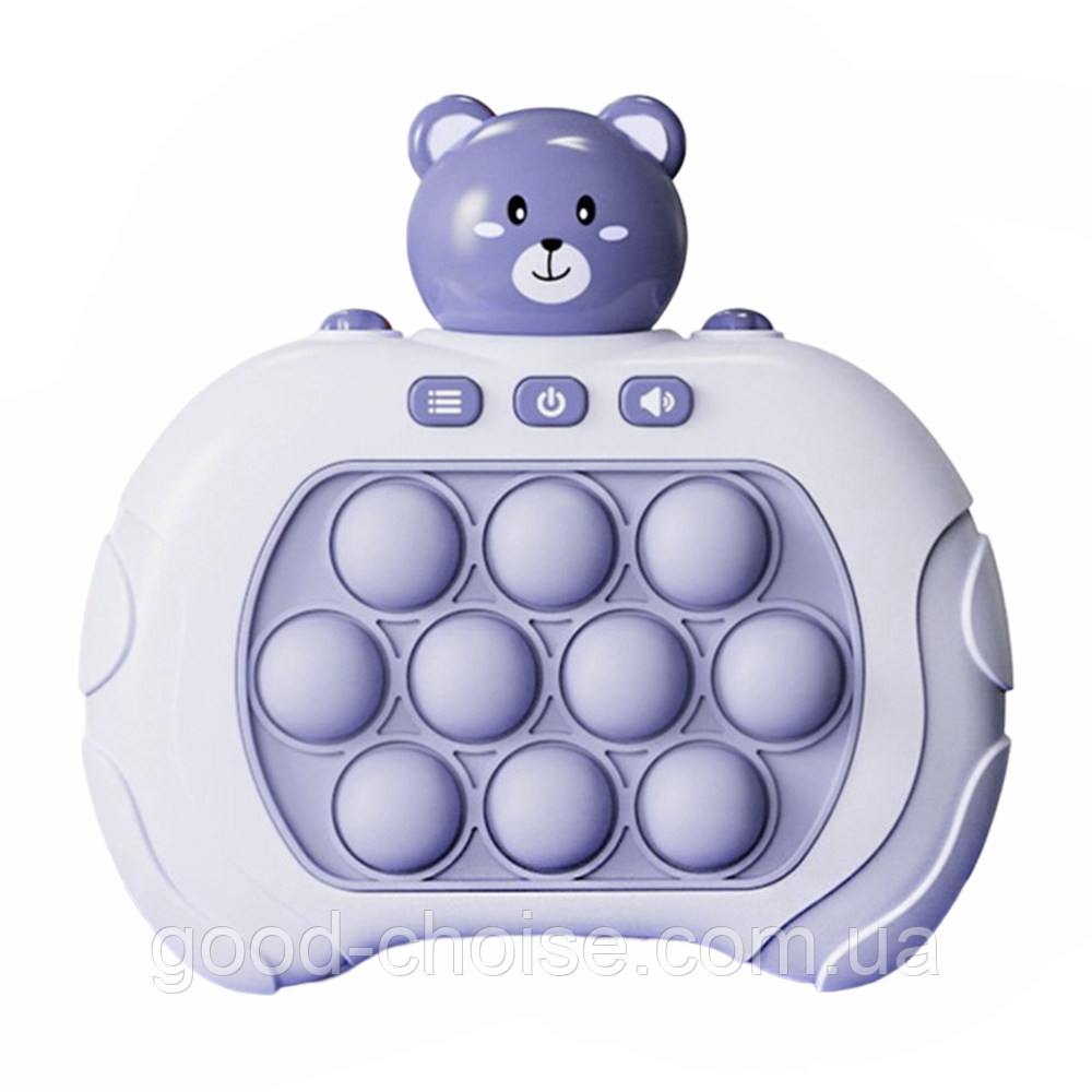 Игрушка антистресс Pop it PRO Bear Blue / Интерактивная игровая приставка / Электронная игрушка для рук - фото 2 - id-p1892254893