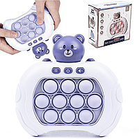 Игрушка антистресс Pop it PRO Bear Blue / Интерактивная игровая приставка / Электронная игрушка для рук