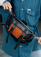 Містка водонепроникна бананка з еко-шкіри, стильна сумка поясна повсякденна