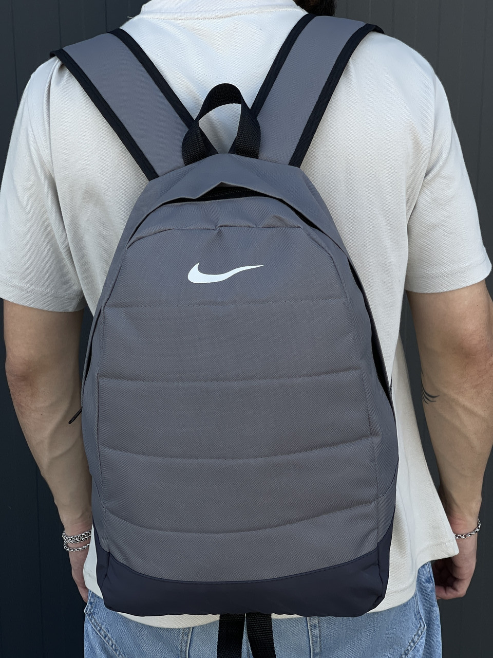 Рюкзак міський спортивний чоловічий жіночий Nike air сірий портфель повсякденний найк сумка