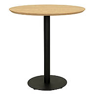 Стол обеденный кухонный круглый на одной черной ноге для маленькой кухни, лоджии, балкона Soul d-70 h-75 Lovko