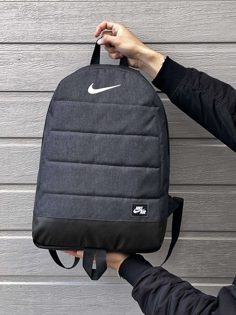 Рюкзак міський спортивний чоловічий жіночий Nike air темно-сірий портфель повсякденний найк сумка