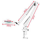Настільна LED лампа-лупа FS-645 із сенсорним керуванням на струбціні + USB, 24 Вт, фото 4