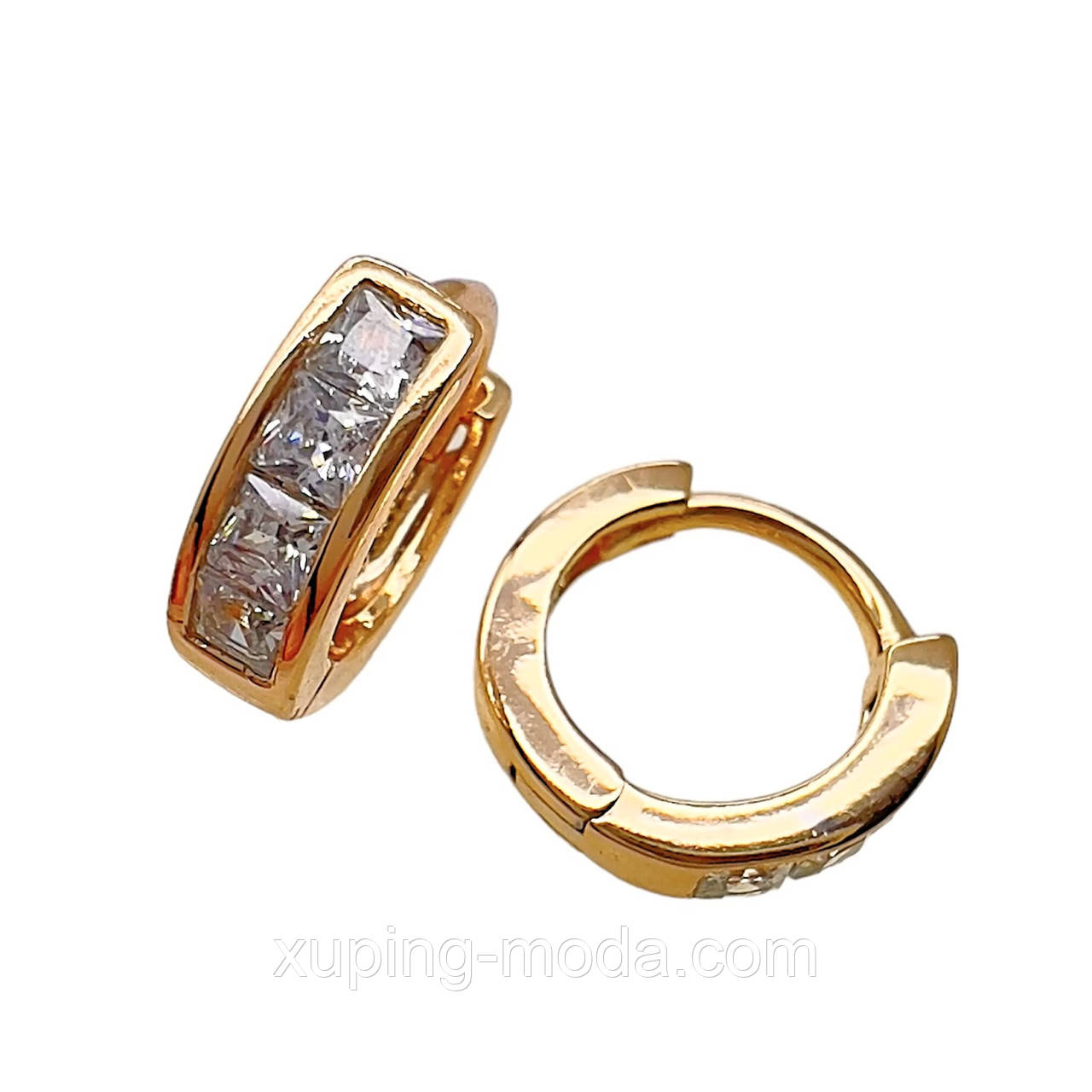 Xuping сережки. 10х2 мм. 18 к