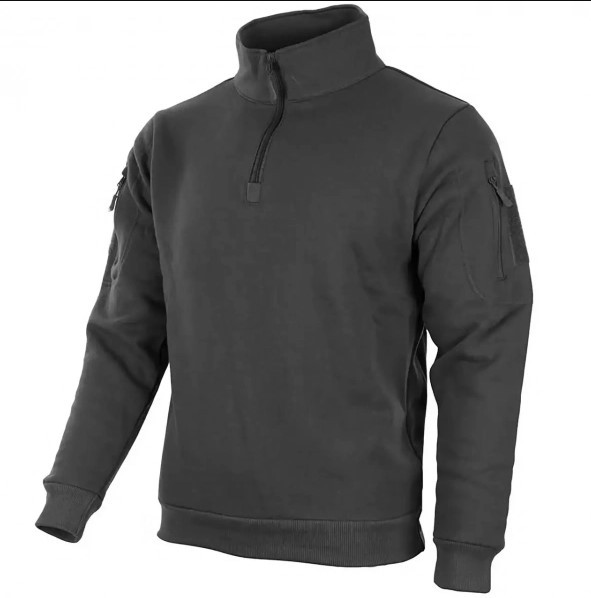 Кофта тактична Чорна Mil-Tec Tactical Sweatshirt 11472502 - 4XL, фото 1