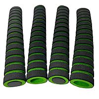 Грипсы поролоновые, длинные, набор 4 штуки зеленый
