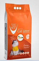 Van Cat Vanilla Orange бентонитовый наполнитель для кошачьего туалета(с ароматом апельсина) 5 кг