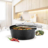 Каструля казан з антипригарним Greblon C2 покриттям 5.8 л 28 см Maestro MR-4428 Індукційний казан, фото 8