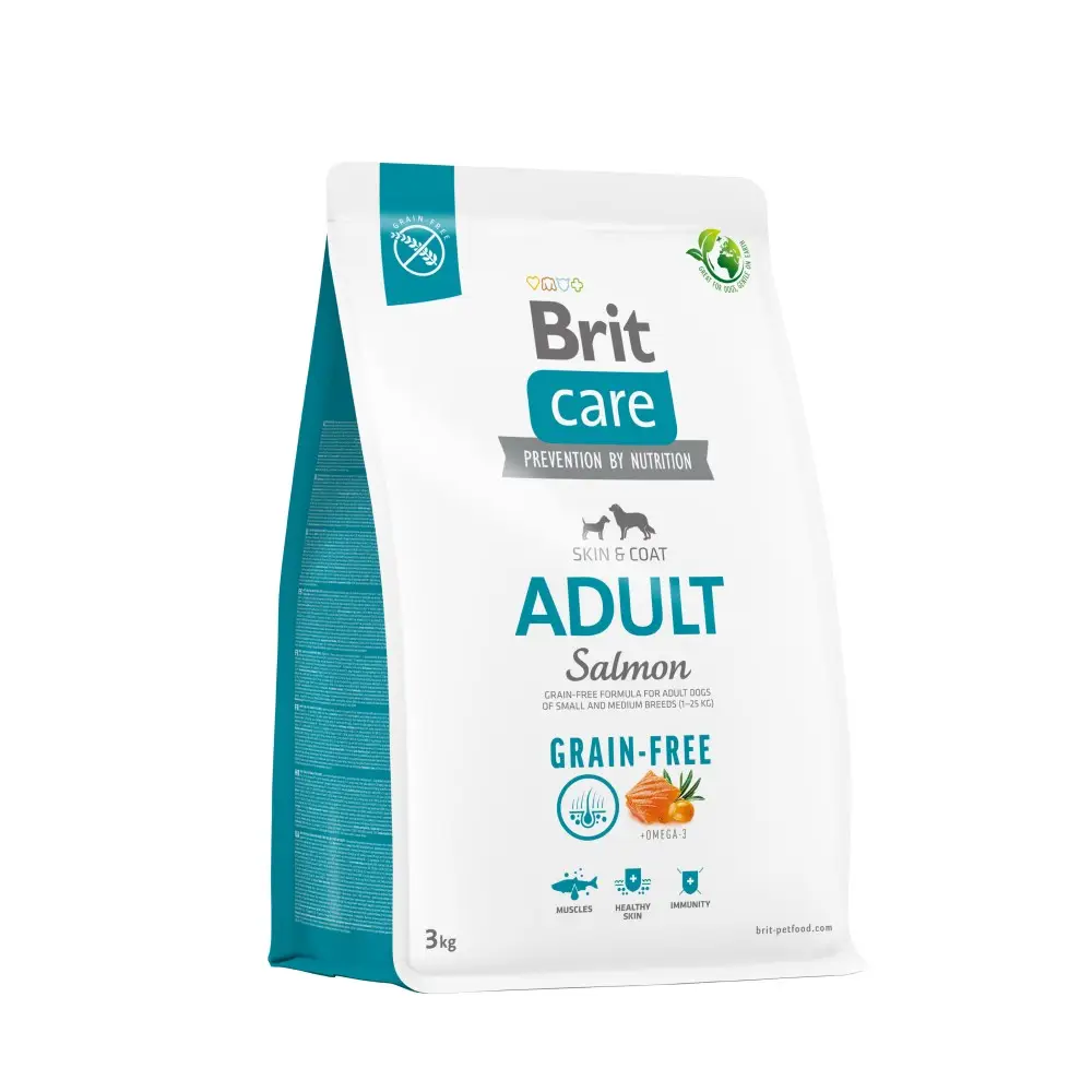 Беззерновий сухий корм Brit Care Adult Salmon Potato для дорослих собак Бріт з лососем і картоплею 3 кг.
