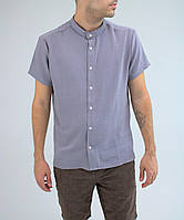 Мужская летняя рубашка с коротким рукавом фиолетовая