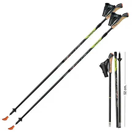 Палиці для скандинавської ходьби Gabel Cobra Re-Volution 3S, 105-130 см (Black), фото 1