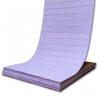 Самоклеющаяся 3D панель под светло-фиолетовый кирпич в рулоне 700мм*20м*3мм