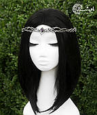 Ельфійська прикраса діадема Вінок на голову "Anaire" для фотосесії — срібляста Aushal Jewellery