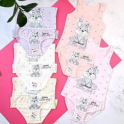 Набір нижньої білизни для дівчинки комплект донелла Donella від 0 до 7 років майки дитячі ціна за 1шт