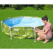 Дитячий каркасний круглий басейн із навісом від сонця Bestway 56432 (244-51 см, з навісом, 1688 л), фото 3