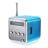Портативная колонка Lem Berger TD-V26 c Fm-радио, Bluetooth , Разъемами micro SD/TF/USB, RGB-подсветка,голубая