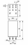 Проміжне реле 5А 3к 12V DC MY3 з індикатором [RRP20-3-05-012D-LED] РЭК78/3 УЕК, фото 2