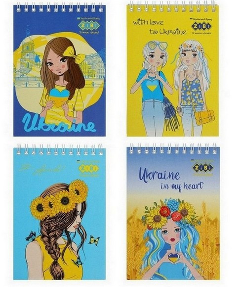 Блокнот А6 40арк., в клітинку, на спіралі (верхня), м'яка обкладинка Zibi Patriot Pretty Girls