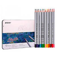 Цветные карандаши в металлическом пенале №7100-12TN, 12 цв.