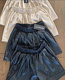 Жіночі модні шорти матова шкіра 42-44,46-48 чорний, світло-бежевий, фото 2