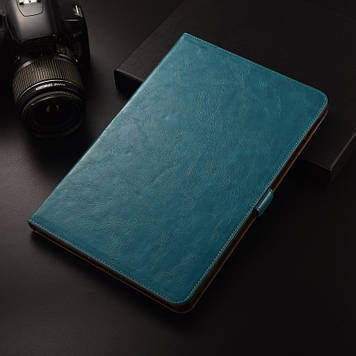 Чохол для Galaxy Tab S8+ Plus 12.4" з натуральної шкіри протиударний вологостійкий книжка з підставкою "GRAVITY" Блакитний