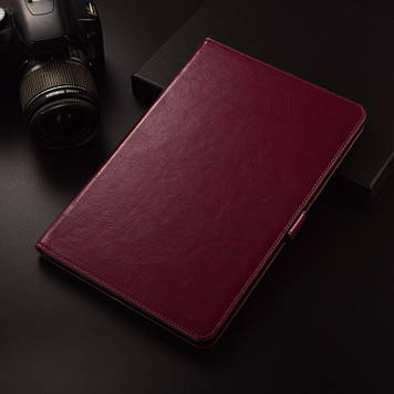 Чохол для Galaxy Tab S6 Lite (2022) 10.4" з натуральної шкіри протиударний вологостійкий книжка з підставкою "GRAVITY" Бордовий