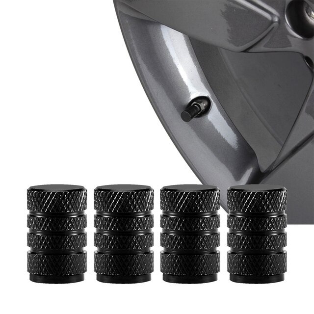 Ковпачки на ніпель для автомобіля Alitek 3Stripes Classic Black (4 шт.)