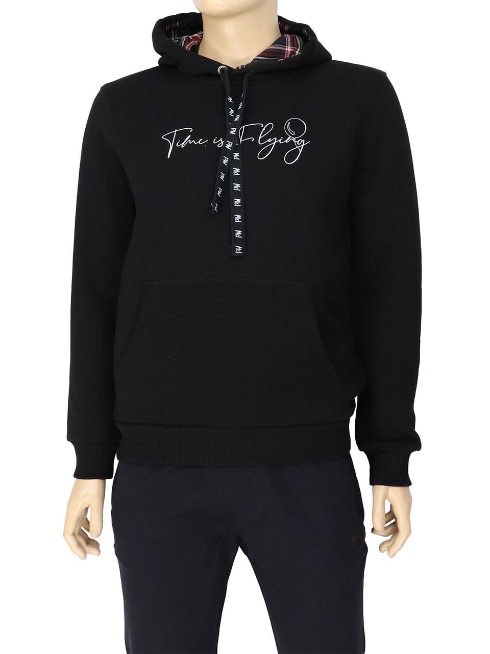 Чорна чоловіча толстовка кенгуру MCL 39393 Siyan, фото 1