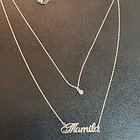 Серебряная именная позолоченная подвеска Тамила с цепочкой позолоченное колье с именем
