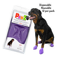 Резиновая обувь-носки для собак PAWZ Фиолетовый 12шт размер L (7.6-10.1см)