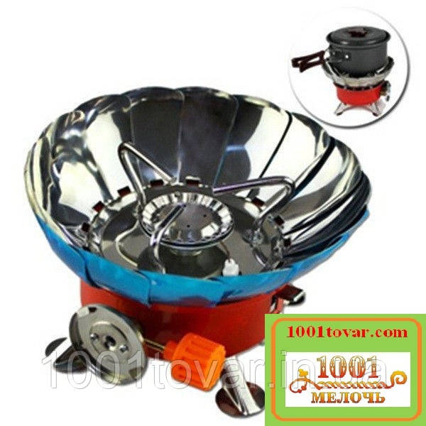 Газова плитка-примус переносна з вітрозахисним бортиком і з п'єзопідпалом Kovar ZT-203, фото 1