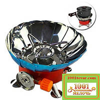 Газова плитка-примус переносна з вітрозахисним бортиком і з п'єзопідпалом Kovar ZT-203