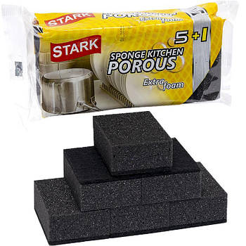 Губка для миття посуду крупнопориста STARK 5+1шт 9,5х6,5х3,5 см за 4 упаковки