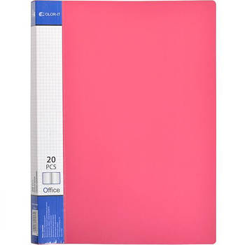 Пластикова папка формату А4 з файлами 20 шт С AD-20A щільність 140 мкр Папка для документів в упаковці 4 шт