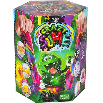 Освітній набір для проведення дослідів Crazy Slime укр. SLM-01-01U ДТ-СО-16-14 для виготовлення п'яти різнокольорових лизунів
