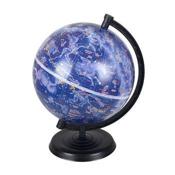Пластиковий глобус діаметром 22 см на підставці із видом Зоряного неба Синій