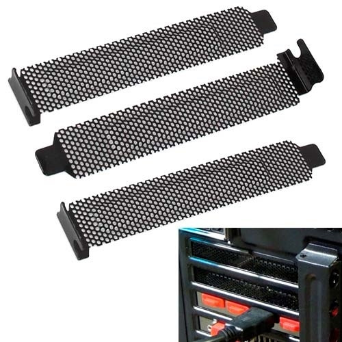 Заглушка вентильована для PCI слота корпусу, 3 шт., планка, пиловий фільтр, фото 1