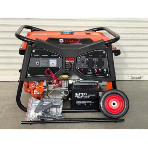 Бензиновий генератор Luotian R7500E, однофазний 220 V, 50 Hz, 5000 W мідна обмотка, фото 1