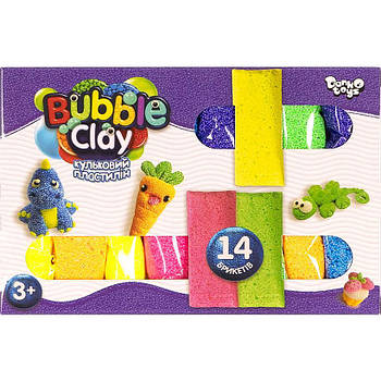 Кульковий пластилін 14 яскравих кольорів Bubble Clay BBC-05-01U ДТ-ТЛ-02127 в упаковці 2 шт