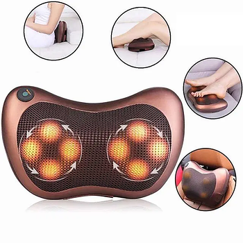 Роликова масажна подушка для спини та шиї Massage pillow | масажна подушка | масажер з підігрівом