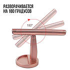 Потрійне LED дзеркало для макіяжу зі світлодіодним підсвічуванням Рожевий, фото 5