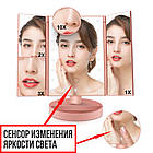 Потрійне LED дзеркало для макіяжу зі світлодіодним підсвічуванням Рожевий, фото 6