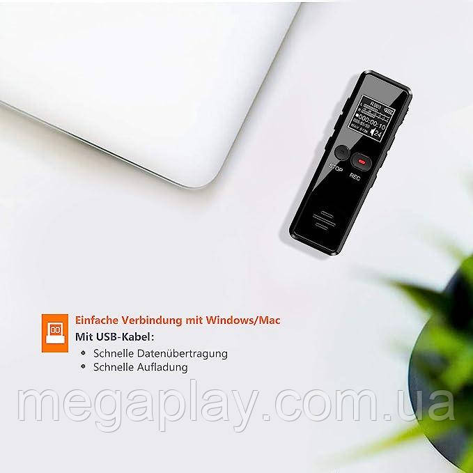 Цифровой диктофон Tschisen с воспроизведением 8G 1536 Кбит/с HD-запись ...