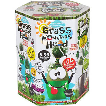 Набір креативної творчості для вирощування трави GRASS MONSTERS HEAD GMH-01-01.08 ДТ-СО-16-45 монстрики