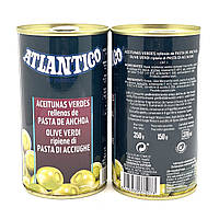 Оливки зелені, фаршировані пастою з анчоусів, без кісточок. Atlantico Aceitunas verdes(Іспанія) Вага: 350г