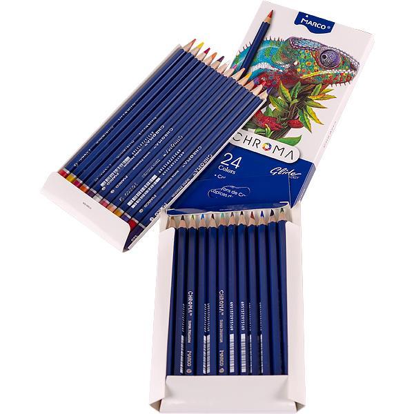 Олівець кольорові 24 кольори у картонній коробці Chroma Marco в упаковці 24 шт, фото 1
