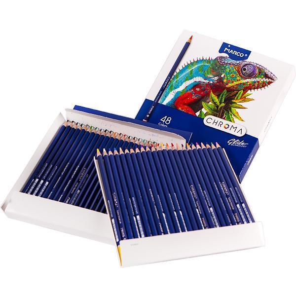 Олівець кольорові 48 кольорів у картонній коробці Chroma Marco в упаковці 48 шт, фото 1